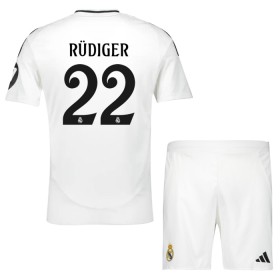 Dječji Nogometni Dres Real Madrid Rudiger 22 Domaći 2024-25